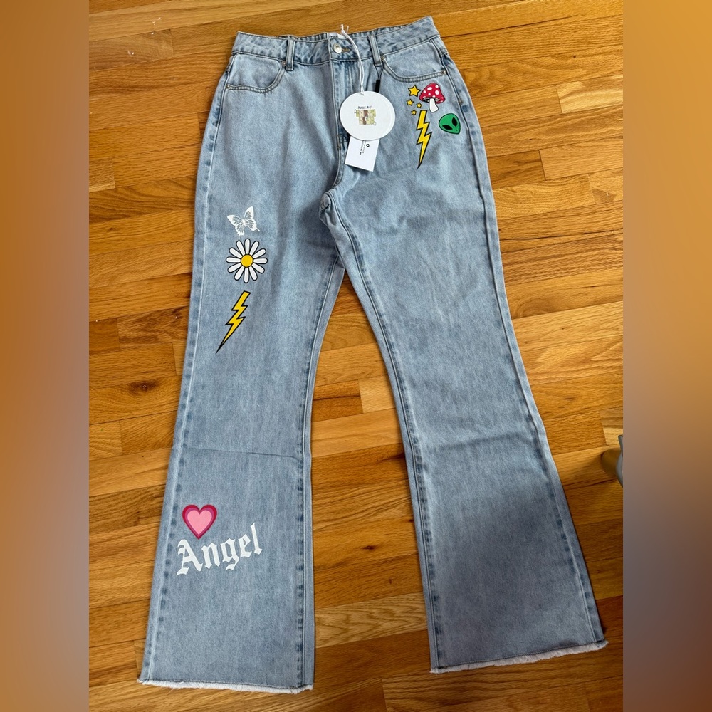brand new never worn all the emotions denim jeans from princess polly size 6